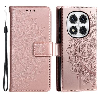 SKALO Xiaomi Redmi Note 14 Pro 5G Mandala Flip Cover - Rosa guld
