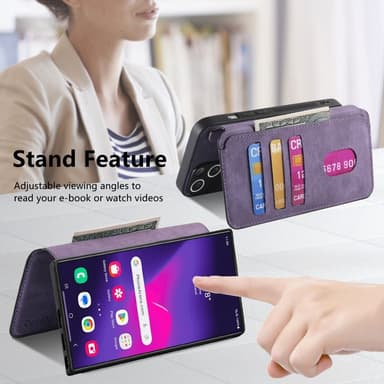 SKALO Samsung S25 Ultra CASENEO MW-03 Flip Cover - Lilla