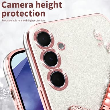 SKALO Samsung S25+ KADEM Dragonfly Glitter Cover - Pink