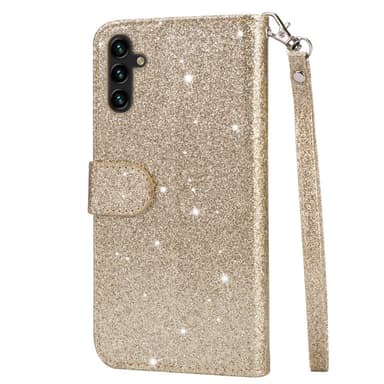 SKALO Samsung S25 Glitter Lynlås Flip Cover - Guld
