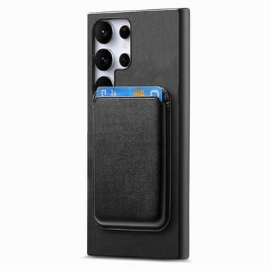 SKALO Samsung S25 Ultra 2-i-1 PU-læder cover+Kortholder Cover - Sort