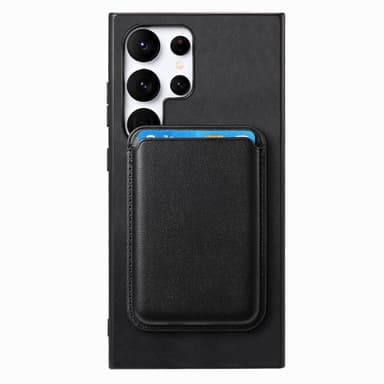 SKALO Samsung S25 Ultra 2-i-1 PU-læder cover+Kortholder Cover - Sort