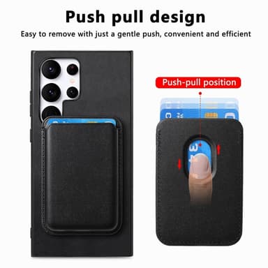 SKALO Samsung S25 Ultra 2-i-1 PU-læder cover+Kortholder Cover - Sort