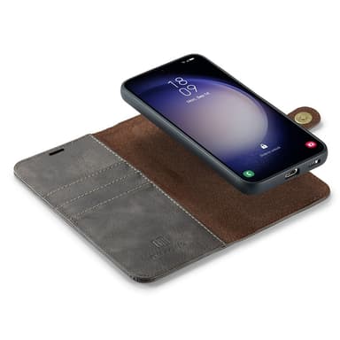 DG MING Samsung S25 2-i-1 Magnet Flip Cover - Grå