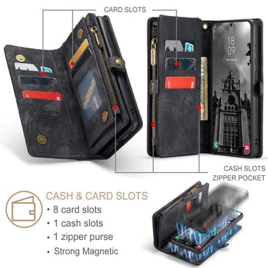 CaseMe Samsung S25 008 BIg Wallet 2in1 Magnet Flip Cover - Sort