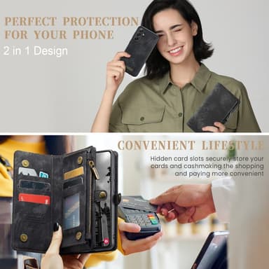 CaseMe Samsung S25 008 BIg Wallet 2in1 Magnet Flip Cover - Sort