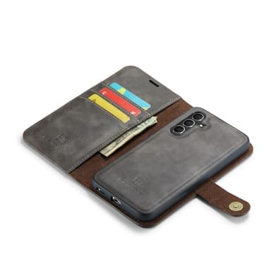 DG MING Samsung S25 2-i-1 Magnet Flip Cover - Grå