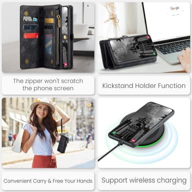 CaseMe Samsung S25 008 BIg Wallet 2in1 Magnet Flip Cover - Sort