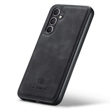 DG MING Samsung S25 Premium PU-læder Hybrid Cover - Sort