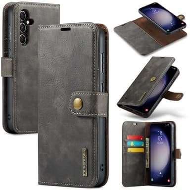DG MING Samsung S25 2-i-1 Magnet Flip Cover - Grå