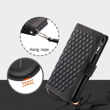 SKALO Xiaomi Redmi Note 14 Pro 5G Style 005 Big Wallet Quiltat Flip Cover - Sort