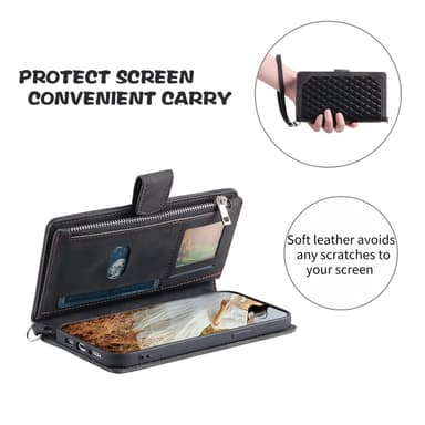 SKALO Xiaomi Redmi Note 14 Pro 5G Style 005 Big Wallet Quiltat Flip Cover - Sort