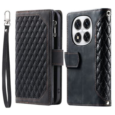 SKALO Xiaomi Redmi Note 14 Pro 5G Style 005 Big Wallet Quiltat Flip Cover - Sort