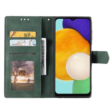 SKALO Samsung S25 Premium PU-læder Splicing Flip Cover - Grøn