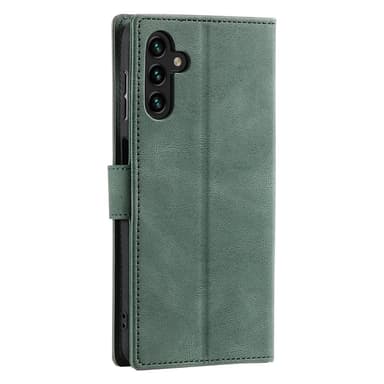 SKALO Samsung S25 Premium PU-læder Splicing Flip Cover - Grøn