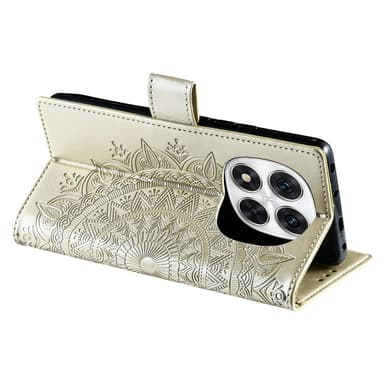 SKALO Xiaomi Redmi Note 14 Pro 5G Mandala Flip Cover - Guld