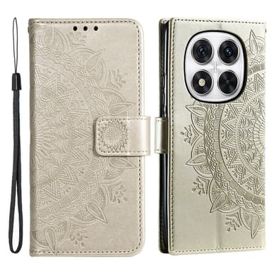 SKALO Xiaomi Redmi Note 14 Pro 5G Mandala Flip Cover - Guld
