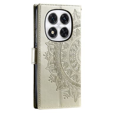 SKALO Xiaomi Redmi Note 14 Pro 5G Mandala Flip Cover - Guld
