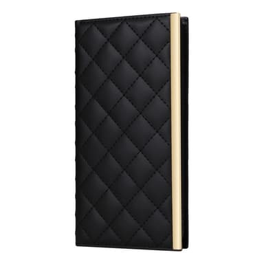 SKALO Samsung S25+ Quiltet skulderrem med guldkant Flip Cover - Sort