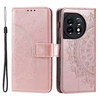SKALO OnePlus 13R Mandala Flip Cover - Rosa guld