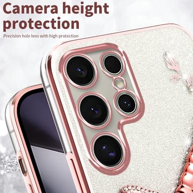 SKALO Samsung S25 Ultra KADEM Dragonfly Glitter Cover - Pink