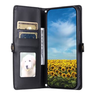SKALO Xiaomi Redmi Note 14 5G PU-Læder Envelope Flip Cover - Sort