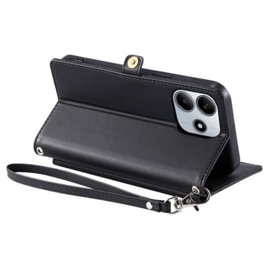 SKALO Xiaomi Redmi Note 14 5G PU-Læder Envelope Flip Cover - Sort
