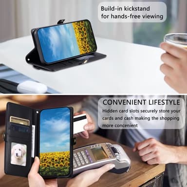 SKALO Xiaomi Redmi Note 14 5G PU-Læder Envelope Flip Cover - Sort