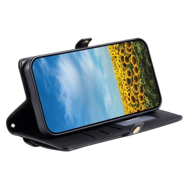 SKALO Xiaomi Redmi Note 14 5G PU-Læder Envelope Flip Cover - Sort