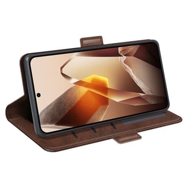 SKALO OnePlus 13 Premium ID Flip Cover - Brun