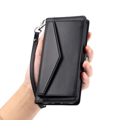 SKALO Xiaomi Redmi Note 14 5G PU-Læder Envelope Flip Cover - Sort