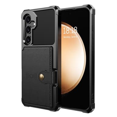 SKALO Samsung S25 Stødresistent Cover med Pung- Sort