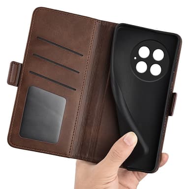SKALO OnePlus 13 Premium ID Flip Cover - Brun