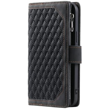 SKALO Motorola Moto G75 5G Style 005 Big Wallet Quiltat Flip Cover - Sort
