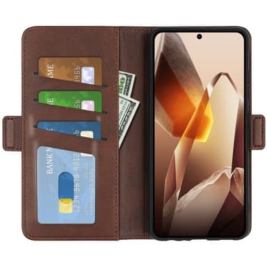 SKALO OnePlus 13 Premium ID Flip Cover - Brun