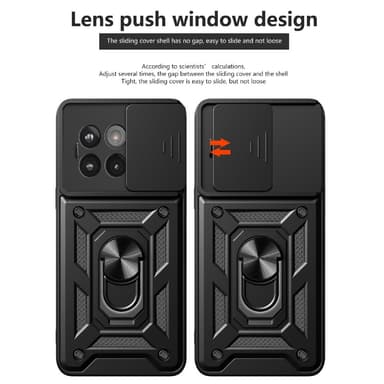 SKALO OnePlus 13R Armor Metallring Kameraslider Cover - Sort