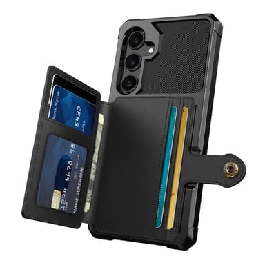 SKALO Samsung S25 Stødresistent Cover med Pung- Sort