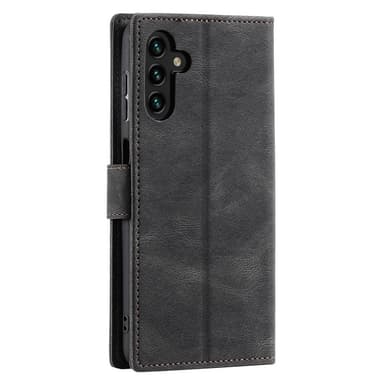 SKALO Samsung S25 Premium PU-læder Splicing Flip Cover - Sort