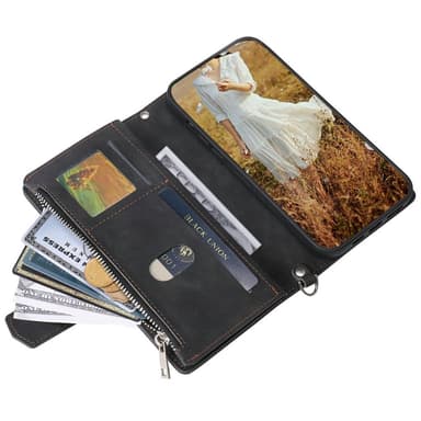 SKALO Motorola Moto G75 5G Style 005 Big Wallet Quiltat Flip Cover - Sort