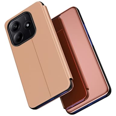 SKALO Xiaomi Redmi Note 14 5G Clear View Flip Cover - Rosa guld