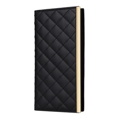 SKALO Samsung S25 Ultra Quiltet skulderrem med guldkant Flip Cover - Sort