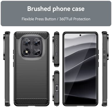 SKALO Xiaomi Redmi Note 14 Pro 5G Armor Carbon Cover - Sort