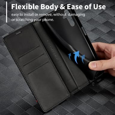 SKALO Samsung S25+ LC.IMEEKE Carbon Fiber Flip Cover - Sort