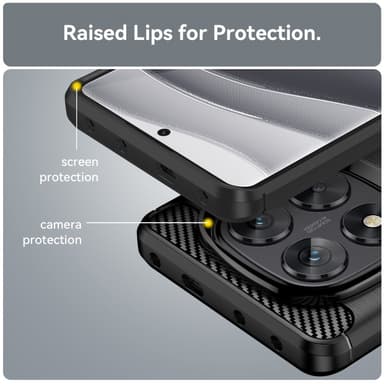 SKALO Xiaomi Redmi Note 14 Pro 5G Armor Carbon Cover - Sort