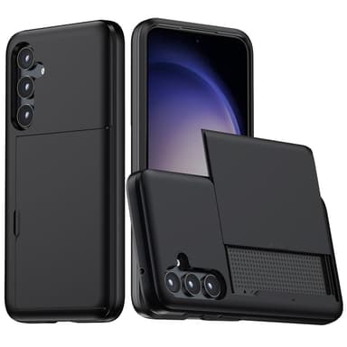 SKALO Samsung S25 Armor Kortholder Cover - Sort