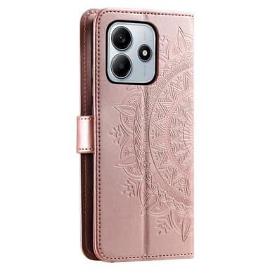 SKALO Xiaomi Redmi Note 14 4G Mandala Flip Cover - Rosa guld