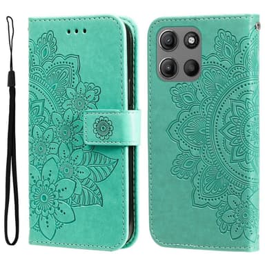 SKALO Motorola Moto G15 4G Mandala Flip Cover - Turkis