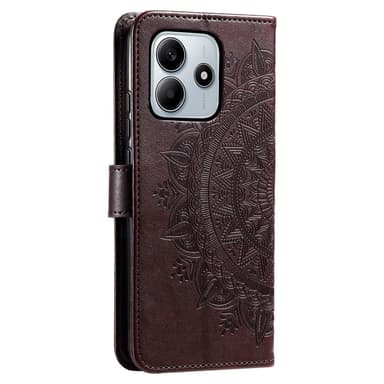 SKALO Xiaomi Redmi Note 14 4G Mandala Flip Cover - Brun