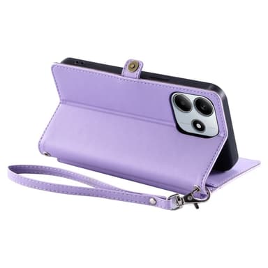 SKALO Xiaomi Redmi Note 14 4G PU-Læder Kuvert Flip Cover - Lilla
