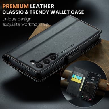 CaseMe Samsung S25 023 Series PU-Läder Flip Cover - Sort